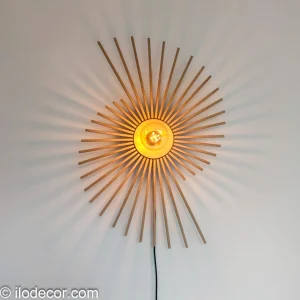 Applique bois design spiralis câble interrupteur