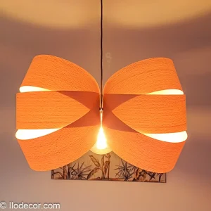 Suspension boucles de bois design - luminaire original - lampe de salon