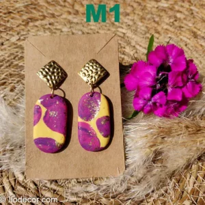 Boucles d'oreilles colorées en polymère M1