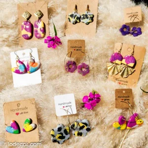 Boucles d'oreilles colorées en polymère